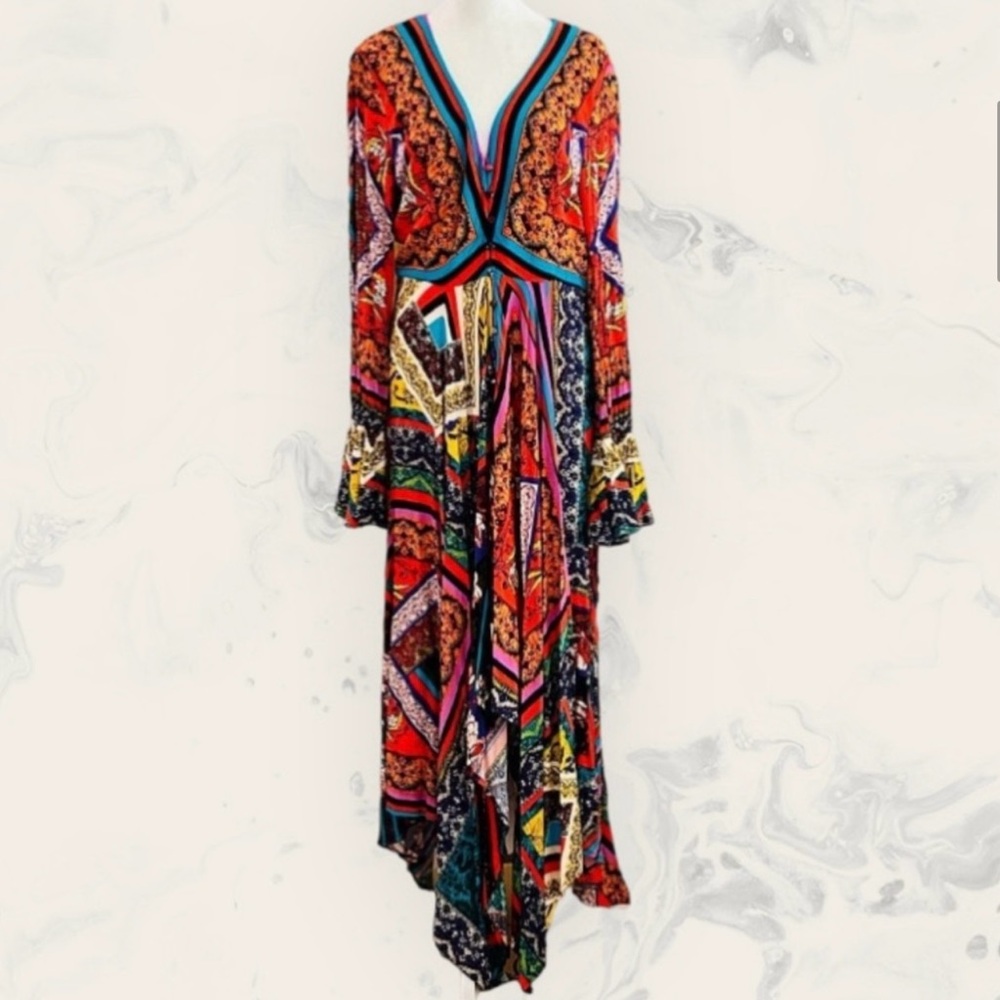 Free People Colorful Boho Maxi Dress -NWOT - Small
